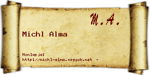 Michl Alma névjegykártya